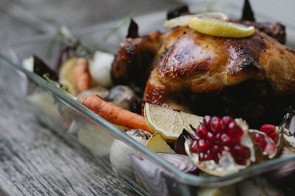 Poulet rôti aux légumes, extrait du menu anti-inflammatoire de sept jours
