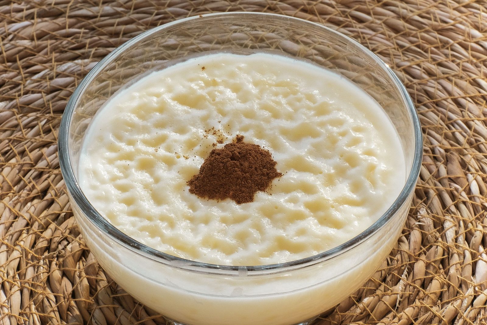 Bowl of creamy rice pudding